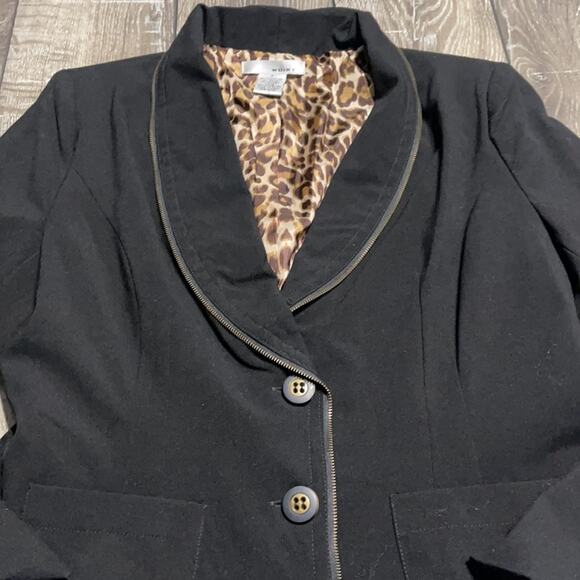 WD.NY Black Zipper Detailed Blazer Women's Size 8 - Picture 5 of 7